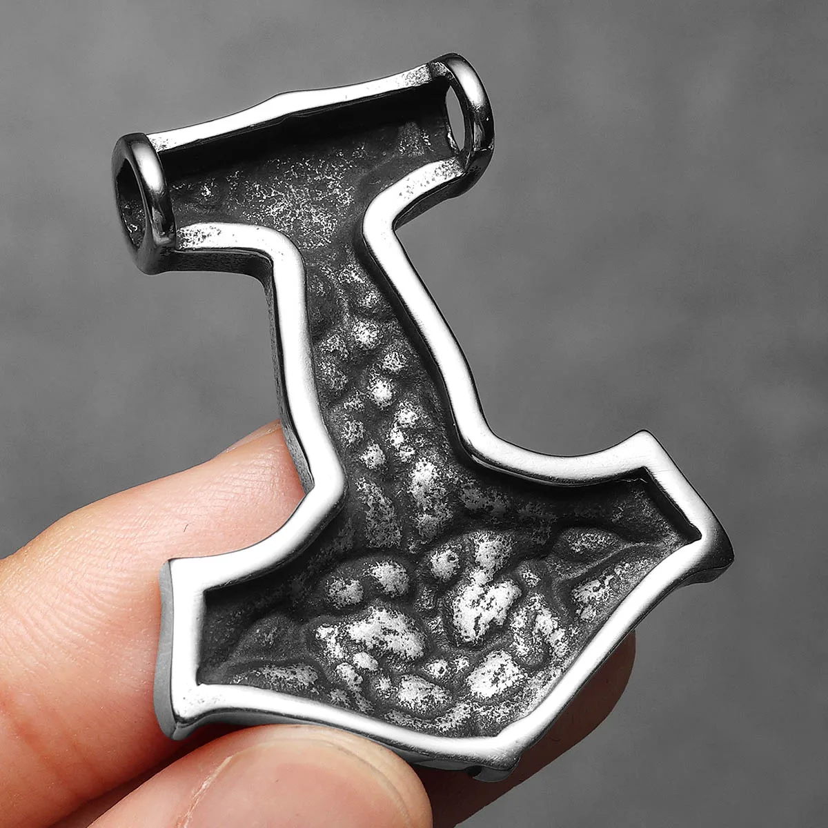 Sculpt Rings™ Tanngrisnir Viking Hammer Pendant – 316L Stainless Steel Thor’s Goat Necklace with Norse Symbols