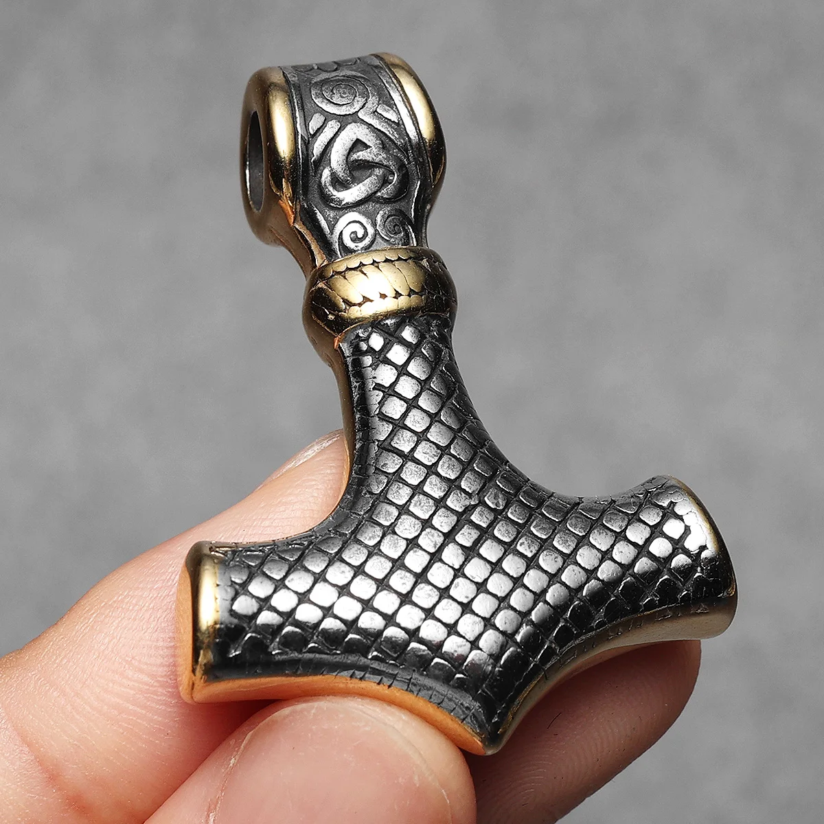 Sculpt Rings™ Viking Thor's Hammer Pendant Necklace – 316L Stainless Steel, Norse Design