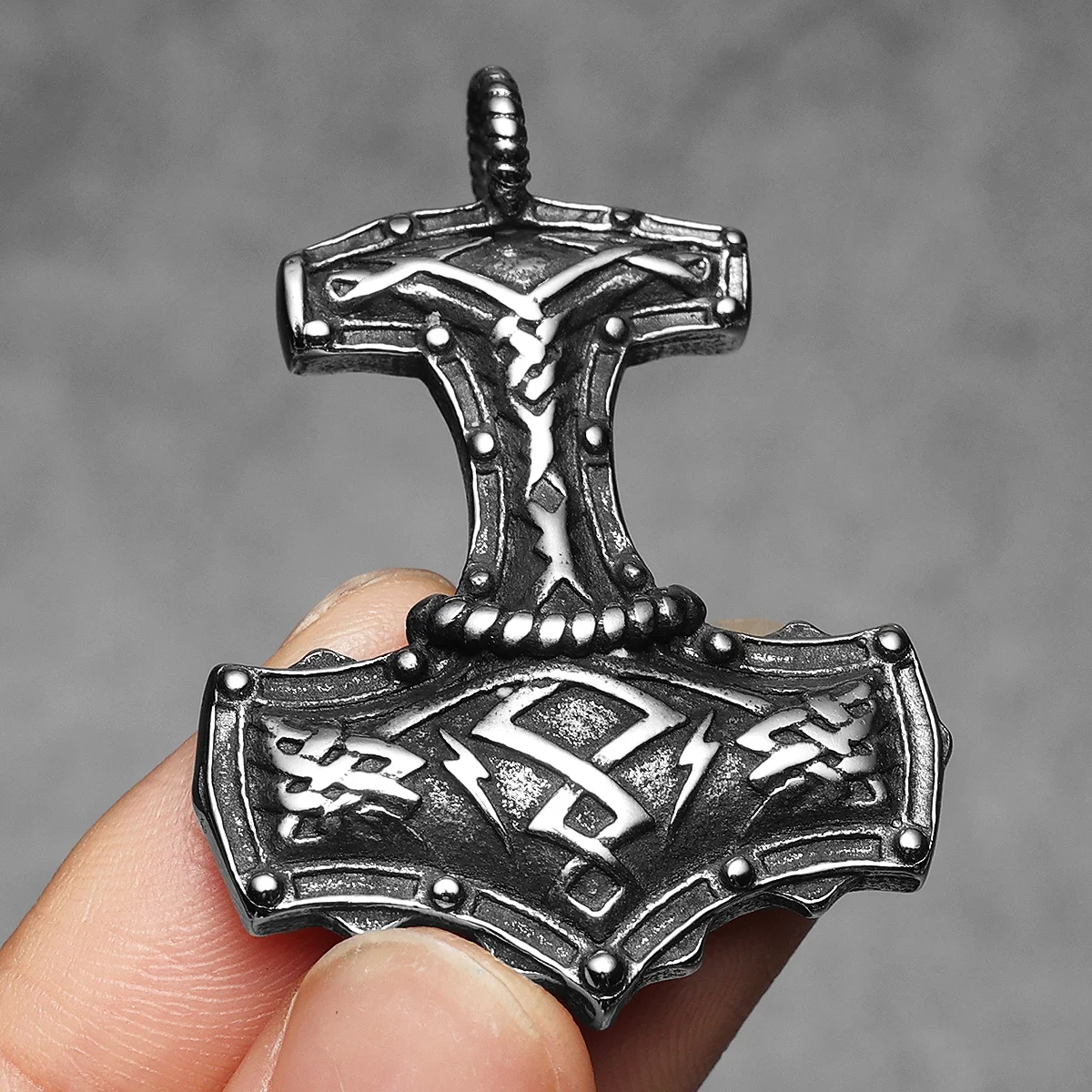 Sculpt Rings™ Retro Viking Thor's Hammer Pendant – 316L Stainless Steel Necklace
