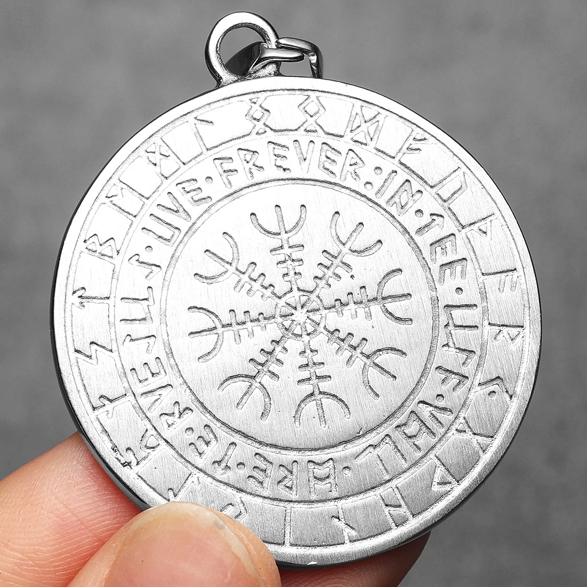 Sculpt Rings™ Gold-Plated Round Thor’s Hammer Pendant – 316L Stainless Steel Viking Necklace