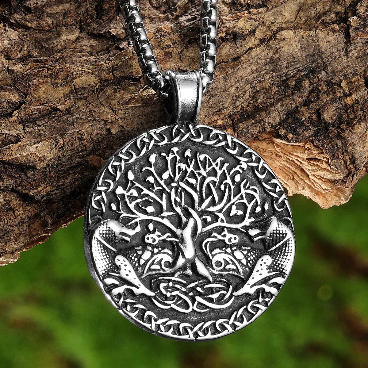 Sculpt Rings™ Viking Tree of Life Pendant – 316L Stainless Steel Norse Amulet Necklace
