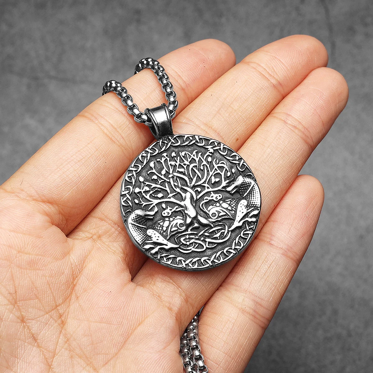 Sculpt Rings™ Viking Tree of Life Pendant – 316L Stainless Steel Norse Amulet Necklace