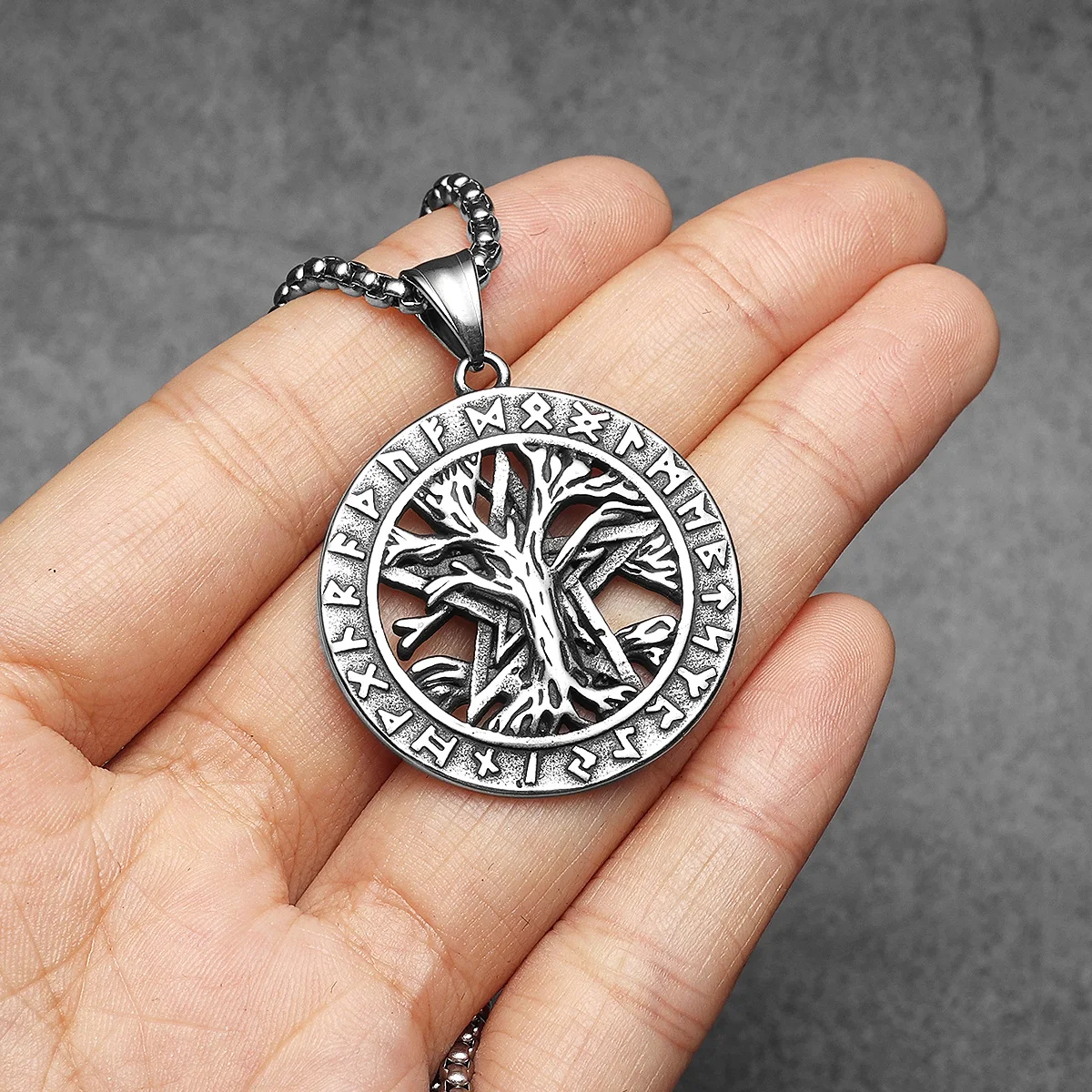 Viking Rune Tree of Life Pendant – Norse Symbol Jewelry by Sculpt Rings™ | 316L Stainless Steel