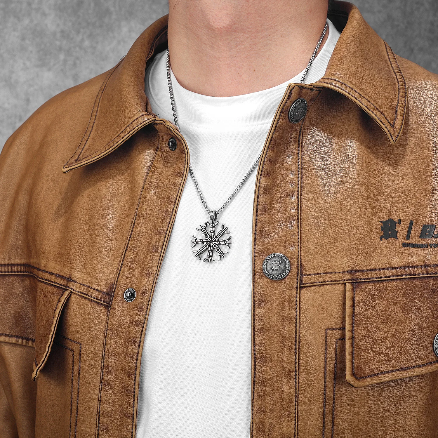 Viking Aegishjalmur Snowflake Pendant – Norse Protection Amulet by Sculpt Rings™ | 316L Stainless Steel