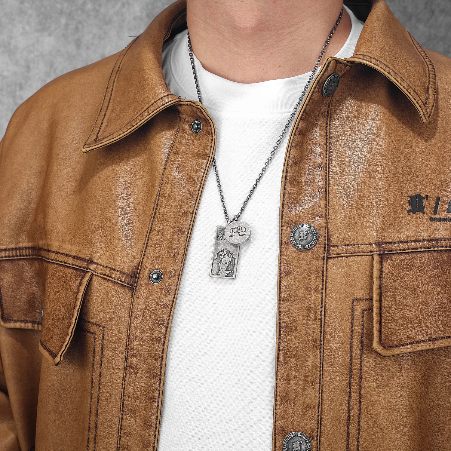 Sculpt Rings™ Dual Pendant 'Mind' Necklace – 316L Stainless Steel | Inspirational Retro Design