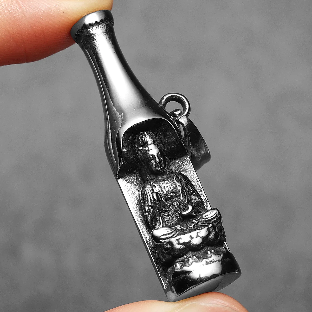 Sculpt Rings™ Buddha Beer Bottle Opener Pendant Necklace – 316L Stainless Steel Punk Jewelry