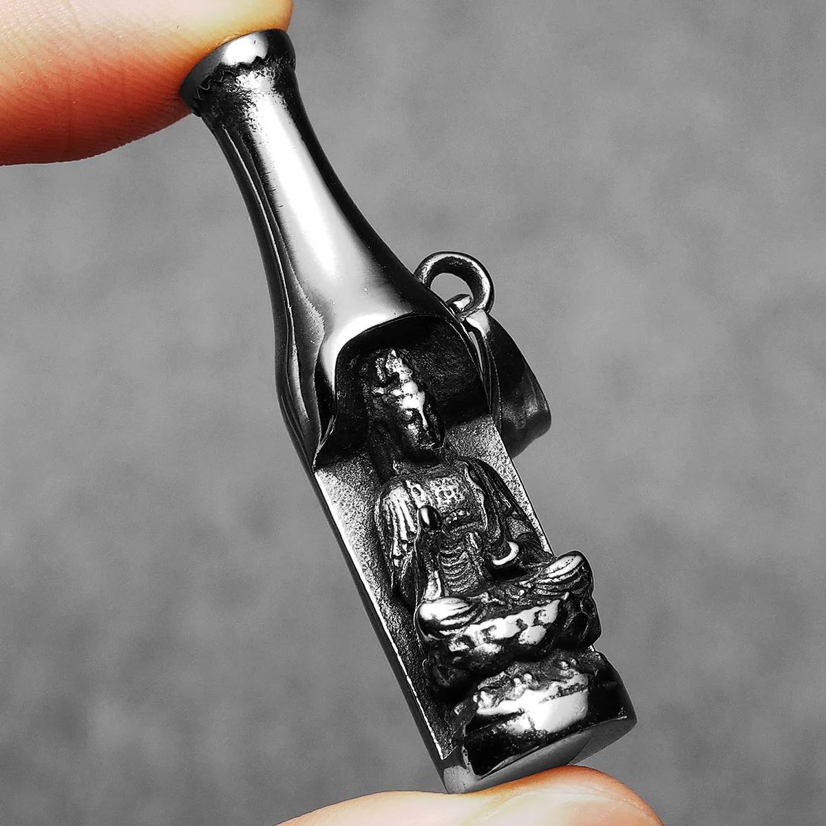 Sculpt Rings™ Buddha Beer Bottle Opener Pendant Necklace – 316L Stainless Steel Punk Jewelry