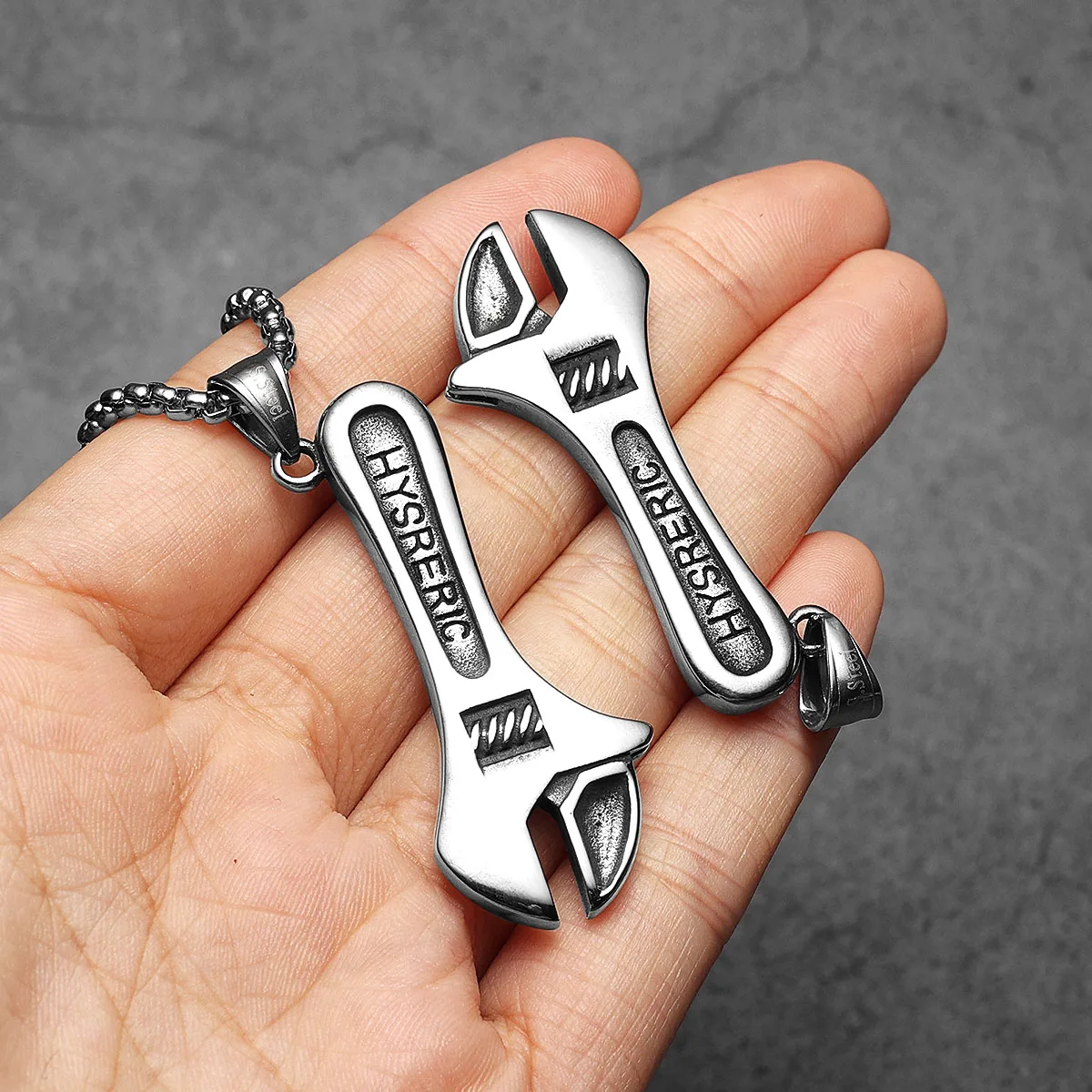 Sculpt Rings™ Wrench Tool Pendant Necklace – 316L Stainless Steel Retro Punk Jewelry