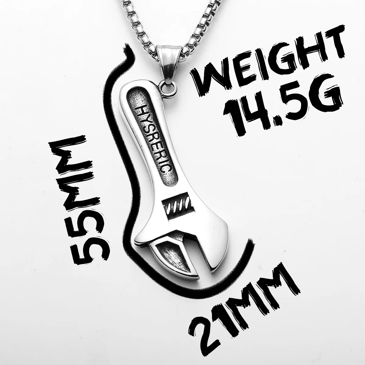 Sculpt Rings™ Wrench Tool Pendant Necklace – 316L Stainless Steel Retro Punk Jewelry