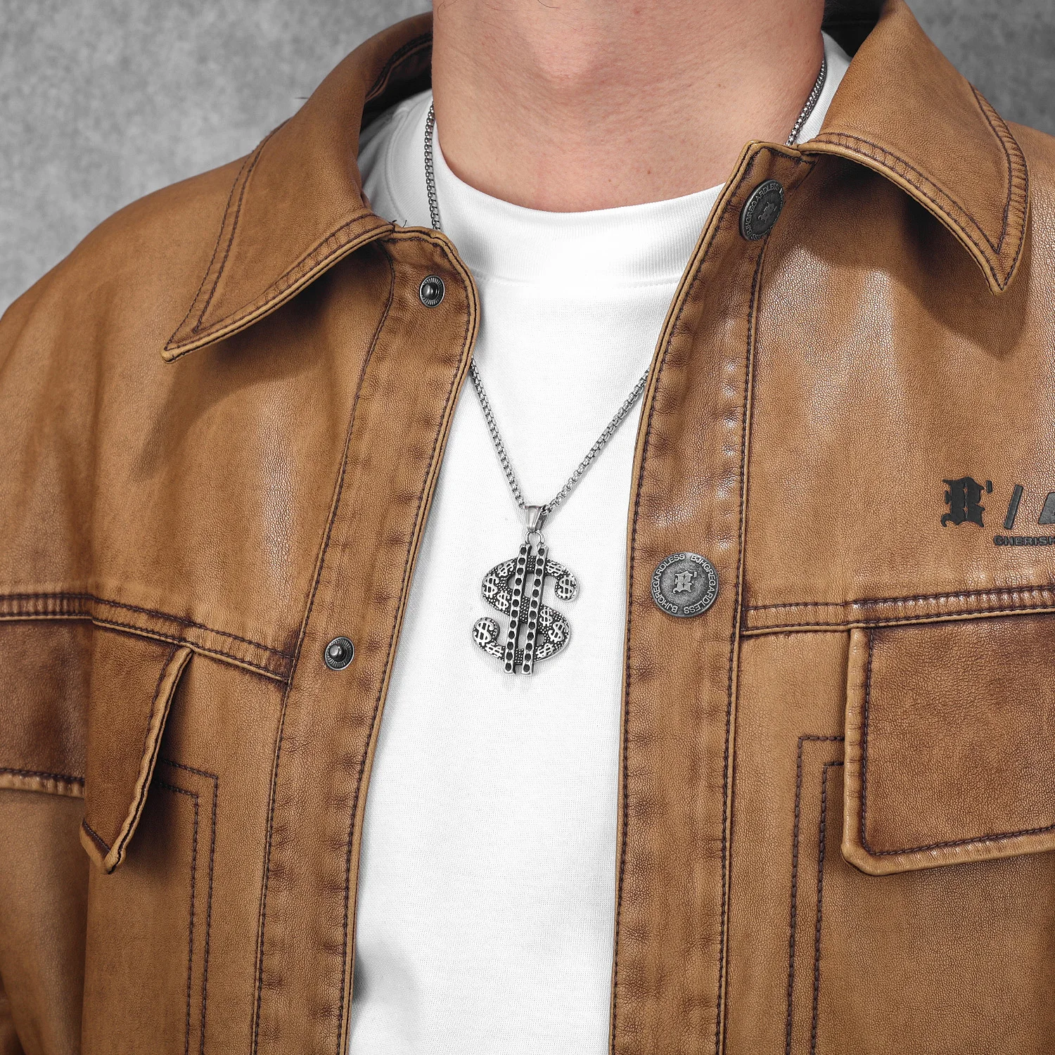 Sculpt Rings™ Dollar Sign Pendant Necklace – 316L Stainless Steel Hip Hop Streetwear Jewelry