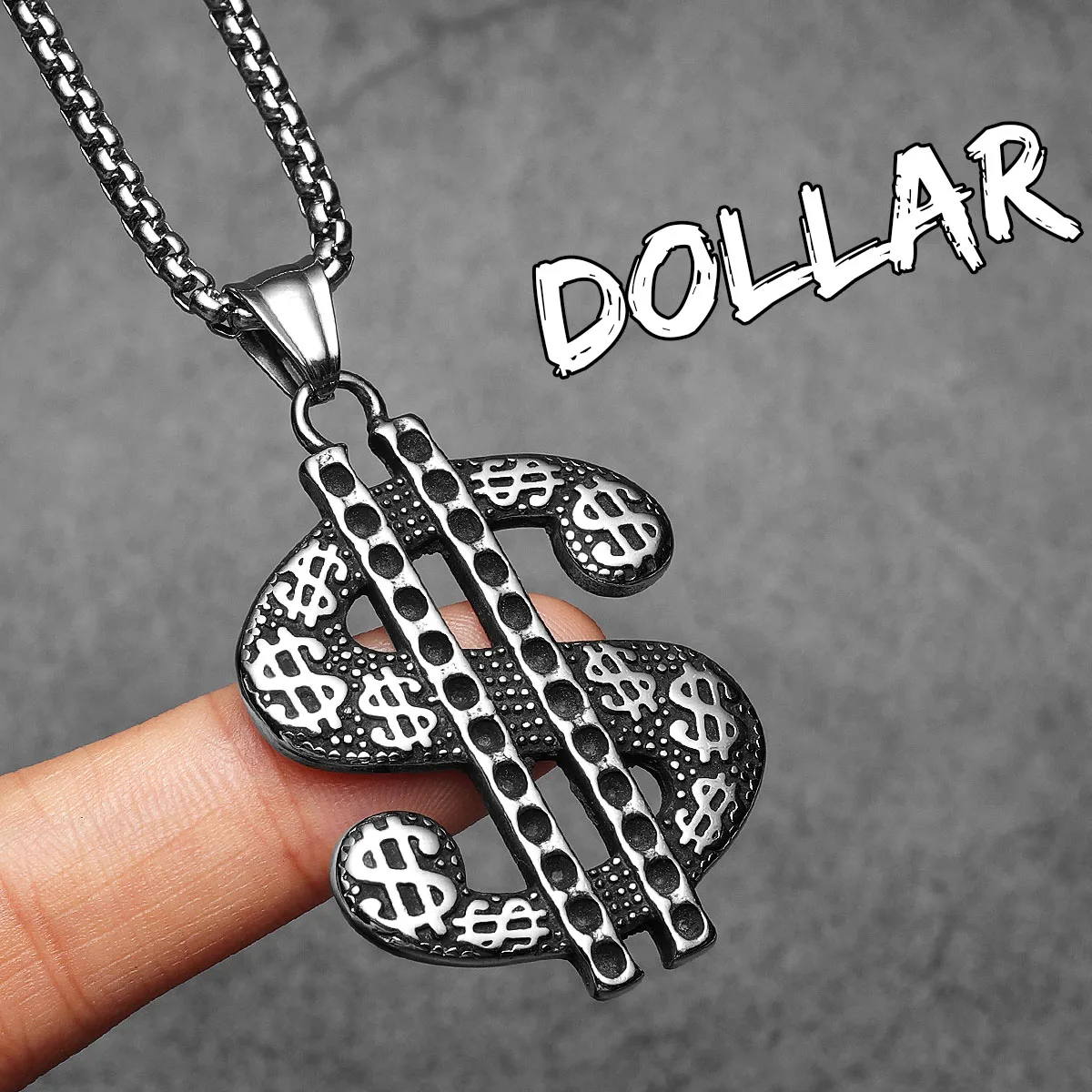 Sculpt Rings™ Dollar Sign Pendant Necklace – 316L Stainless Steel Hip Hop Streetwear Jewelry
