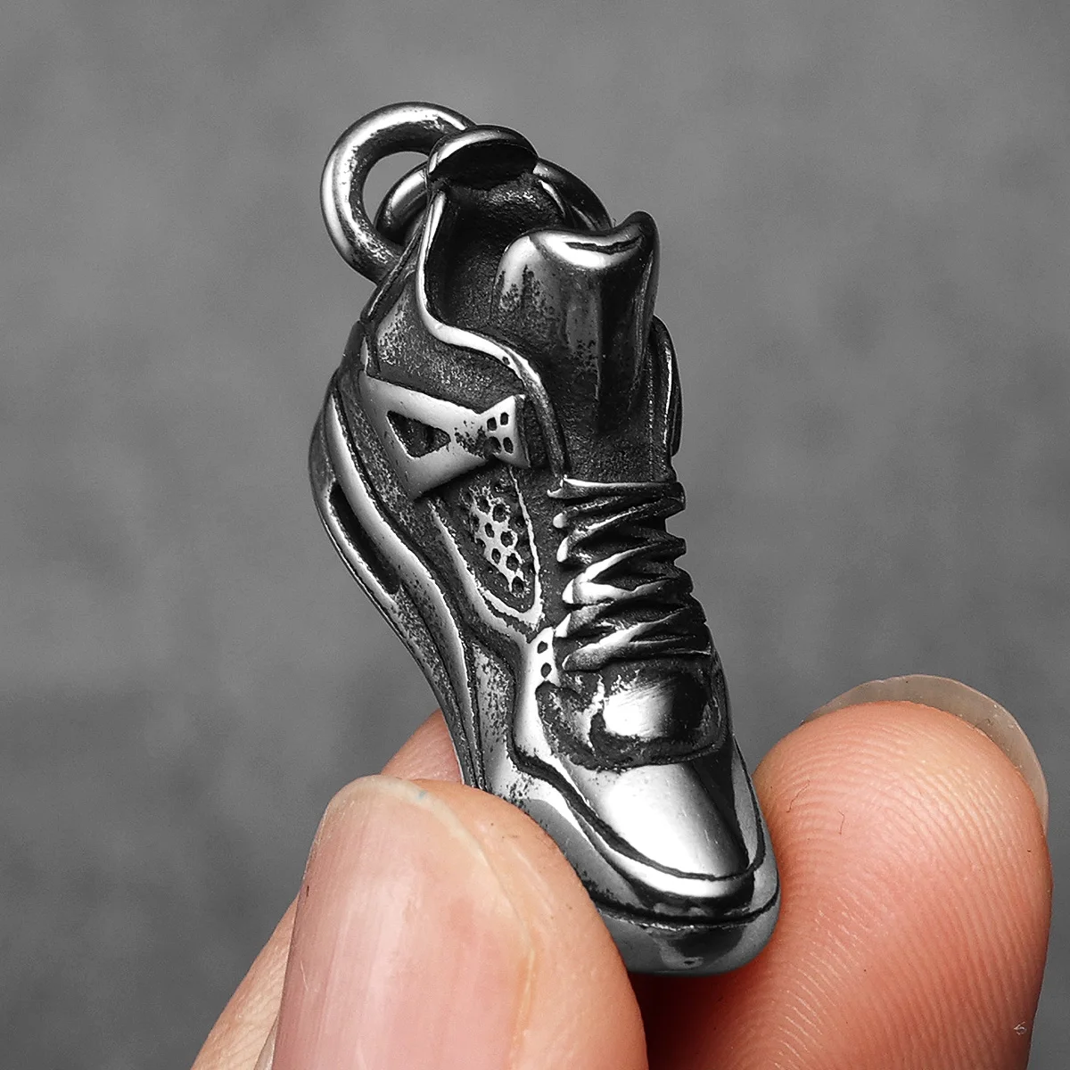 Sculpt Rings™ Retro Basketball Shoe Pendant Necklace – 316L Stainless Steel Streetwear Jewelry