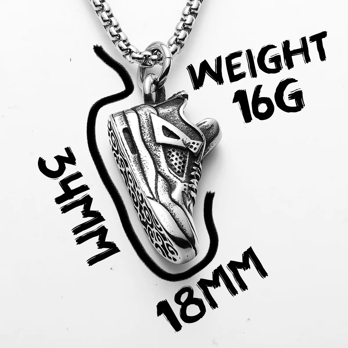 Sculpt Rings™ Retro Basketball Shoe Pendant Necklace – 316L Stainless Steel Streetwear Jewelry