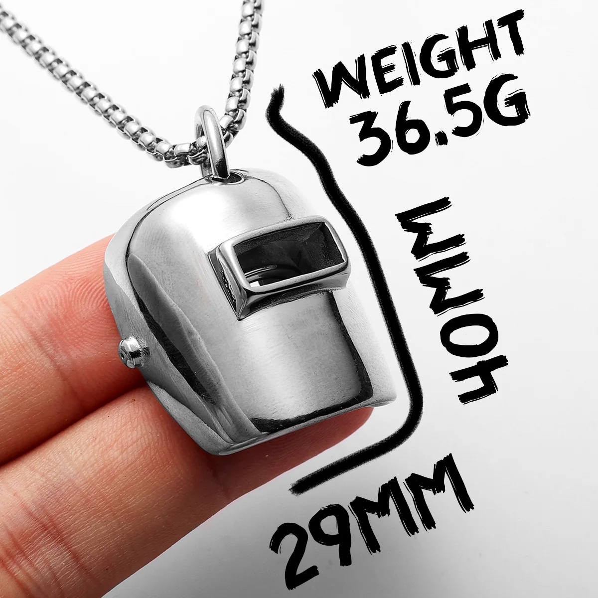 Welding Mask Pendant Necklace | Stainless Steel Punk Jewelry