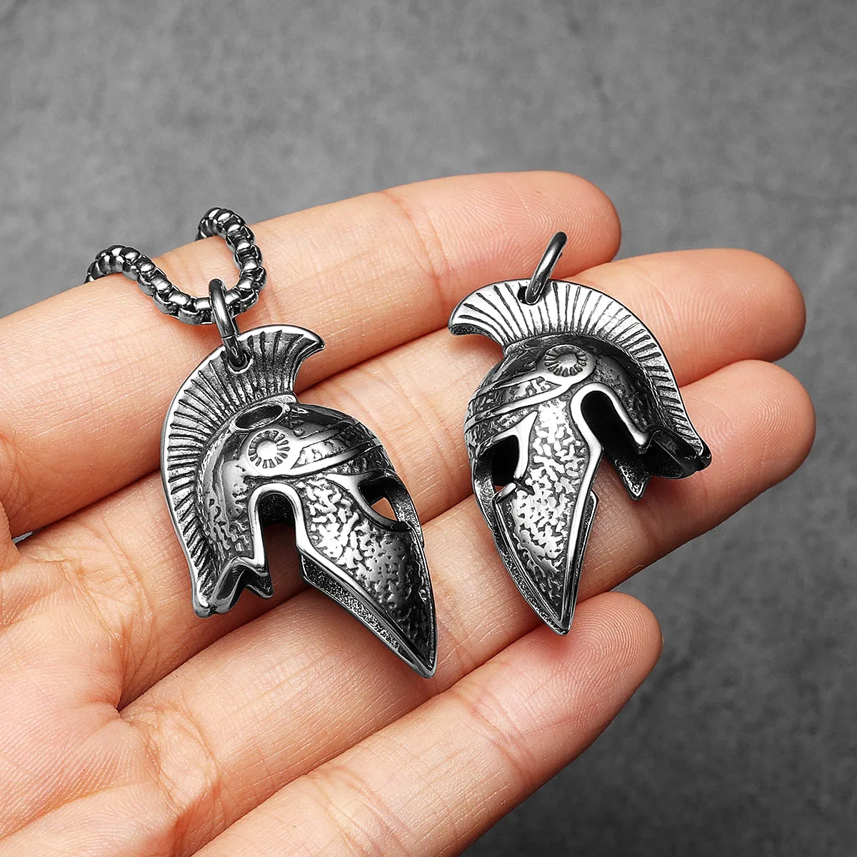 Roman Spartan Helmet Pendant | Stainless Steel Warrior Jewelry