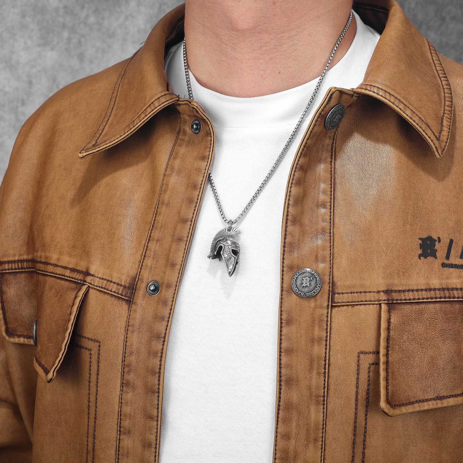 Roman Spartan Helmet Pendant | Stainless Steel Warrior Jewelry