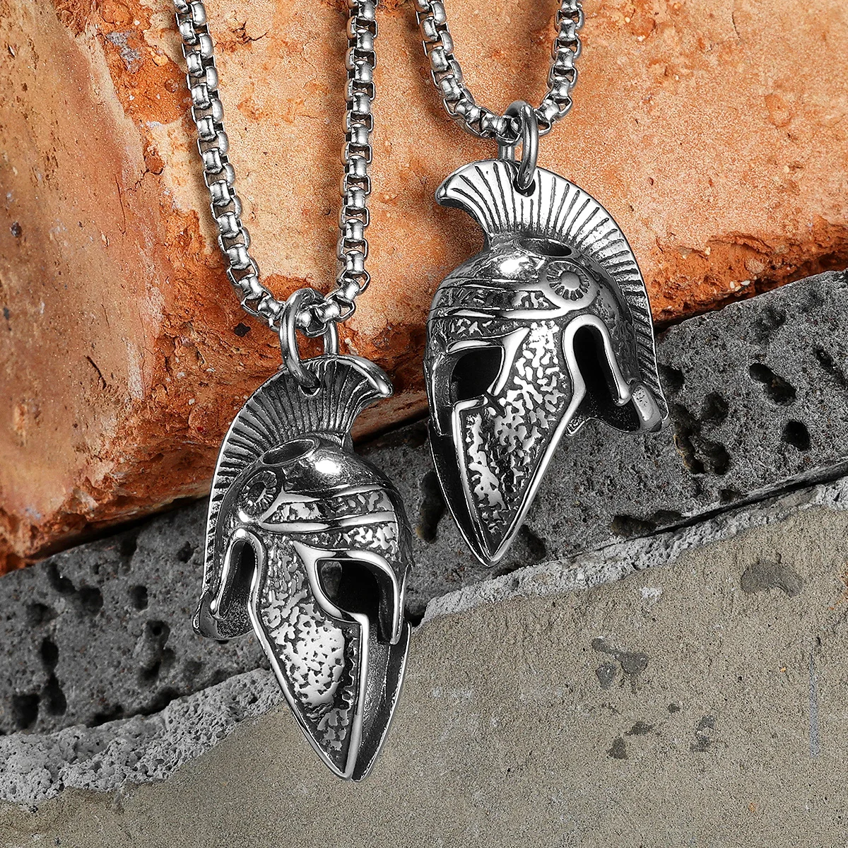 Roman Spartan Helmet Pendant | Stainless Steel Warrior Jewelry
