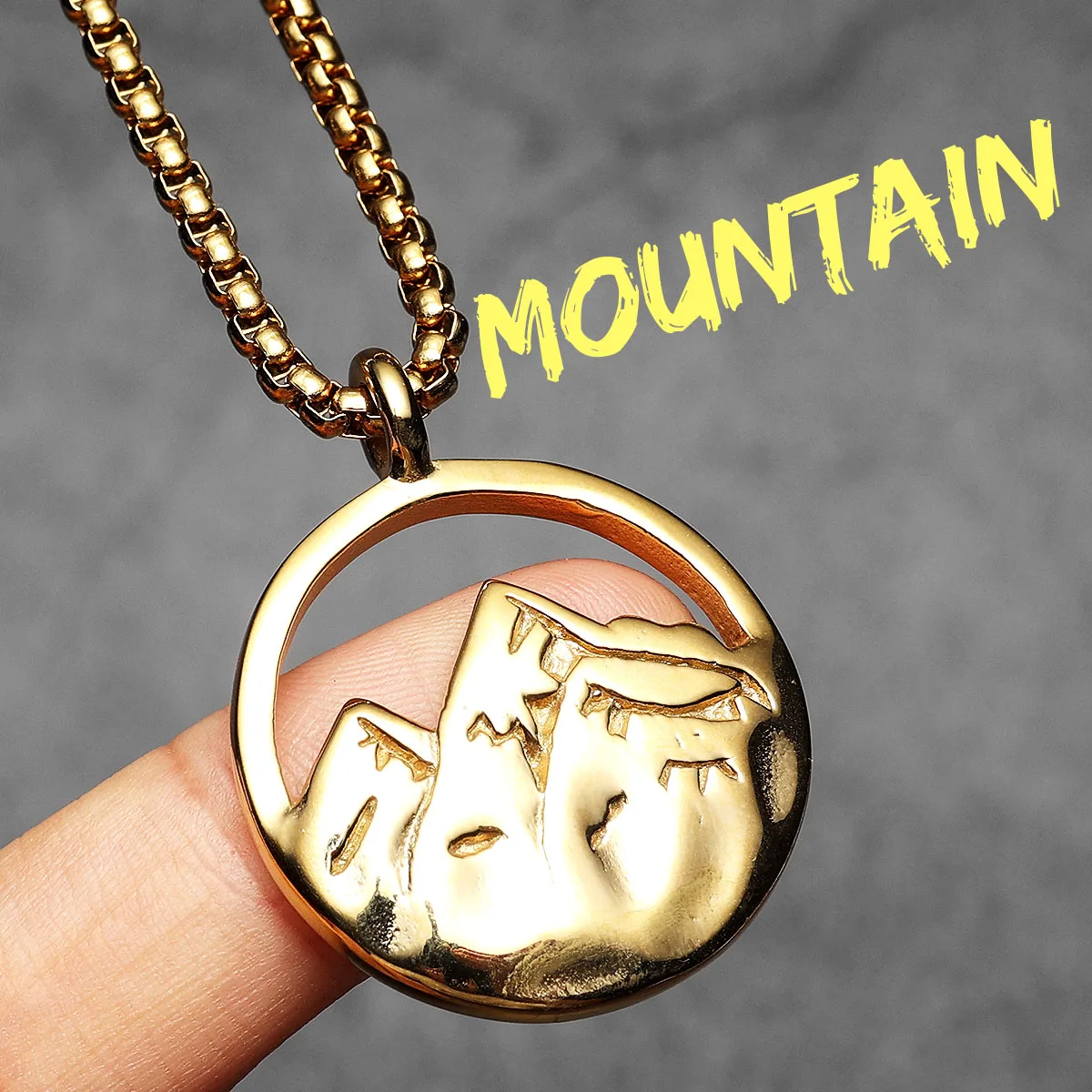 Snow Mountain Pendant Necklace | Stainless Steel Minimalist Jewelry