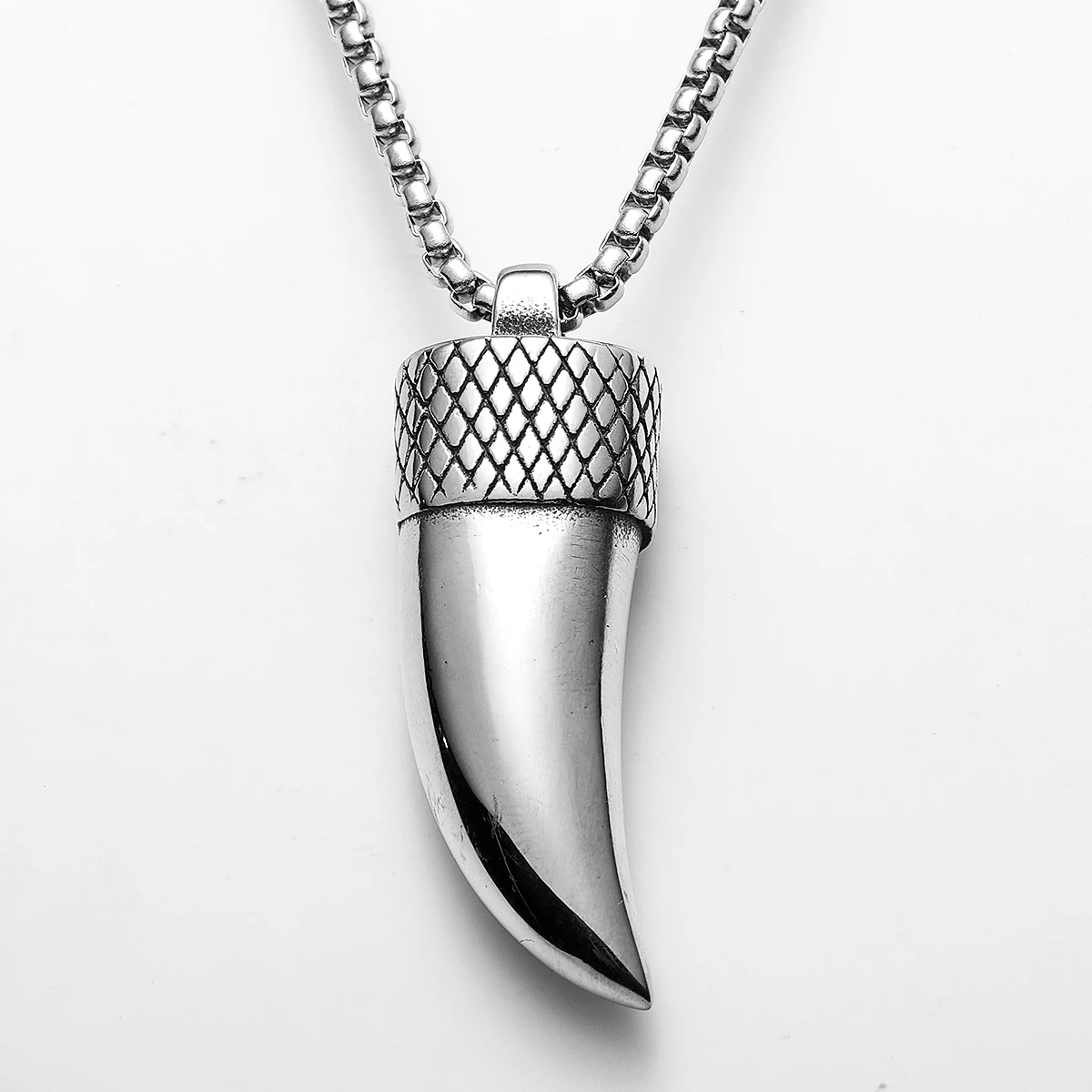 Sculpt Rings™ Ox Horn Amulet Pendant | Stainless Steel Tribal Necklace