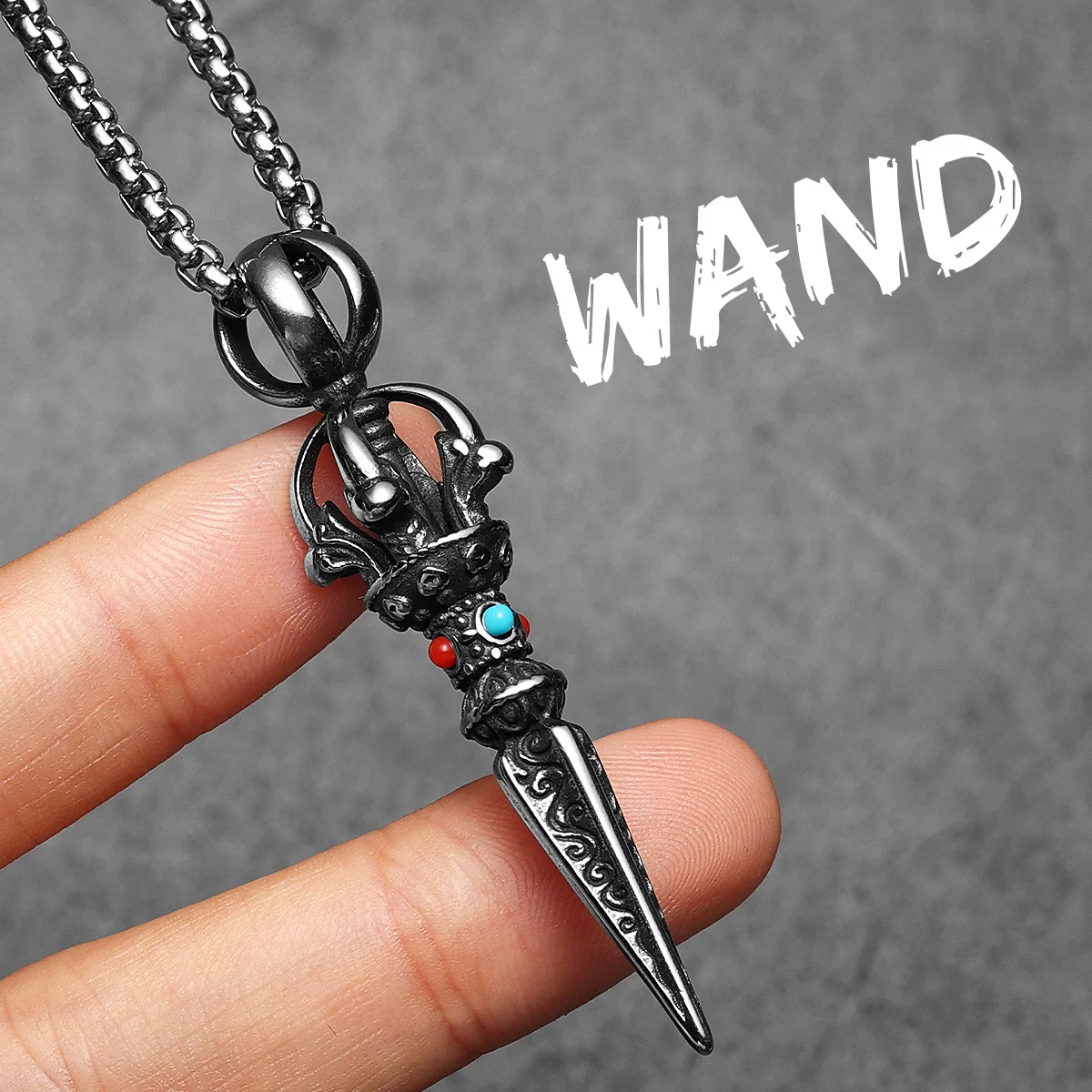 Sculpt Rings™ Exorcism Wand Pendant | Stainless Steel Necklace