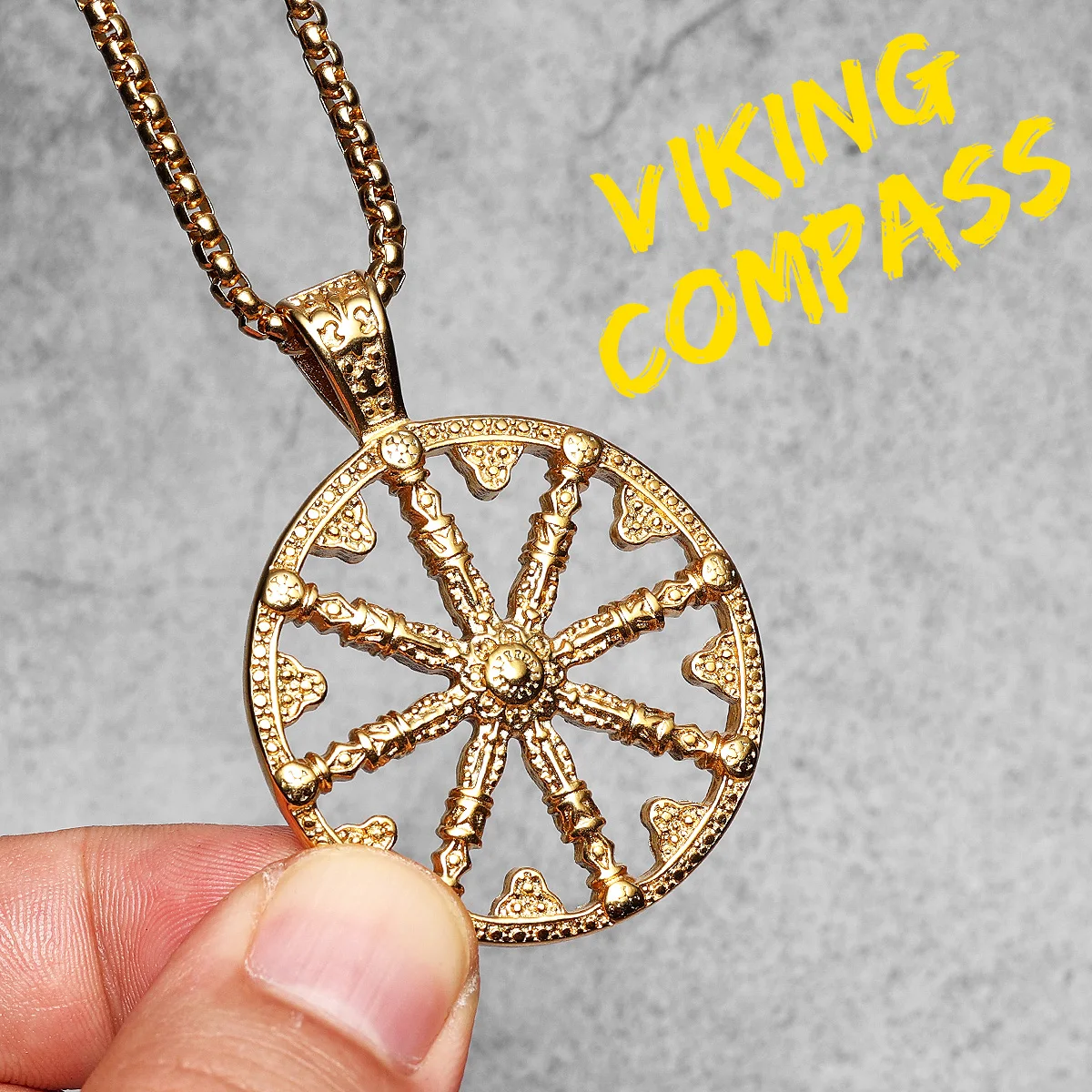 Sculpt Rings™ Viking Compass Pendant | Norse Stainless Steel Necklace