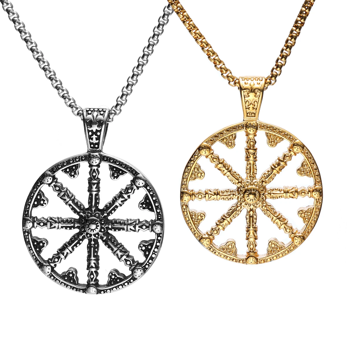 Sculpt Rings™ Viking Compass Pendant | Norse Stainless Steel Necklace