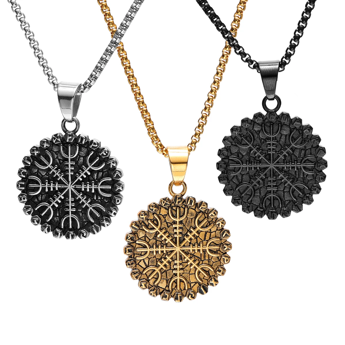 Sculpt Rings™ Viking Compass Pendant | Nordic Stainless Steel Amulet