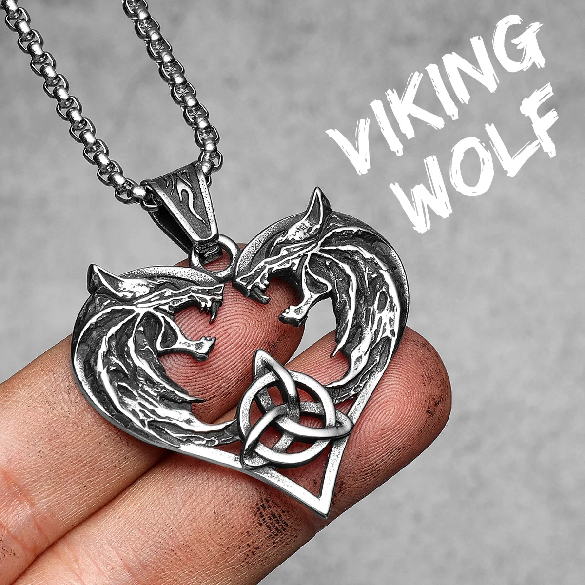 Sculpt Rings™ Viking Wolf Heart Pendant with Celtic Knot