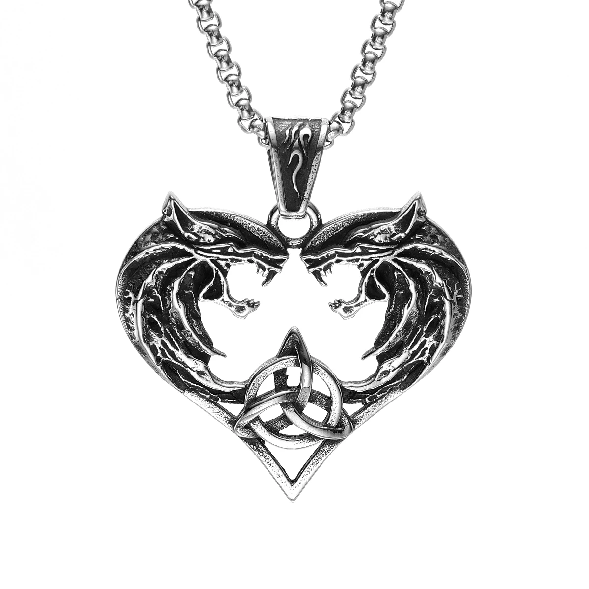 Sculpt Rings™ Viking Wolf Heart Pendant with Celtic Knot