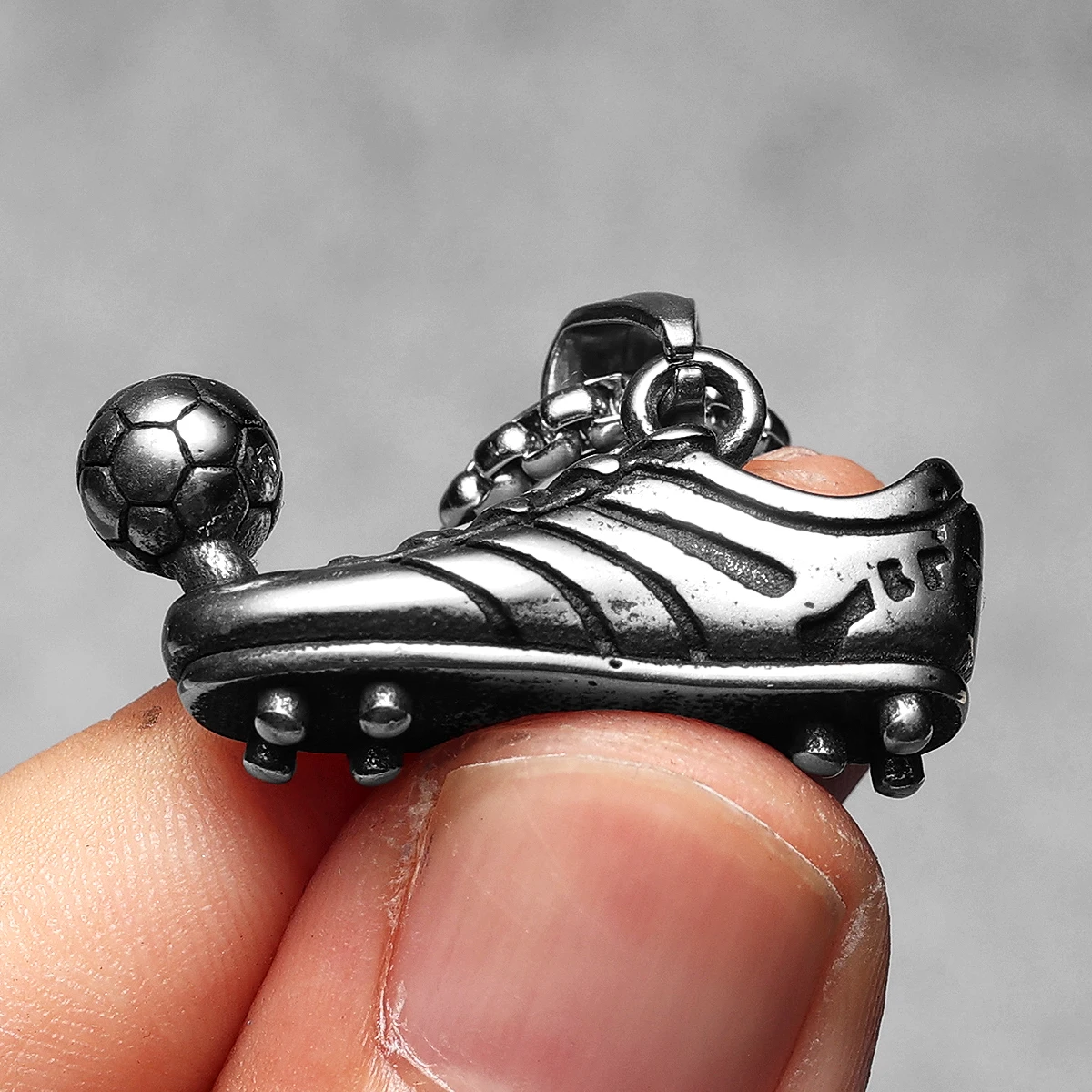 Sculpt Rings™ Soccer Cleat & Ball Pendant Necklace – Stainless Steel