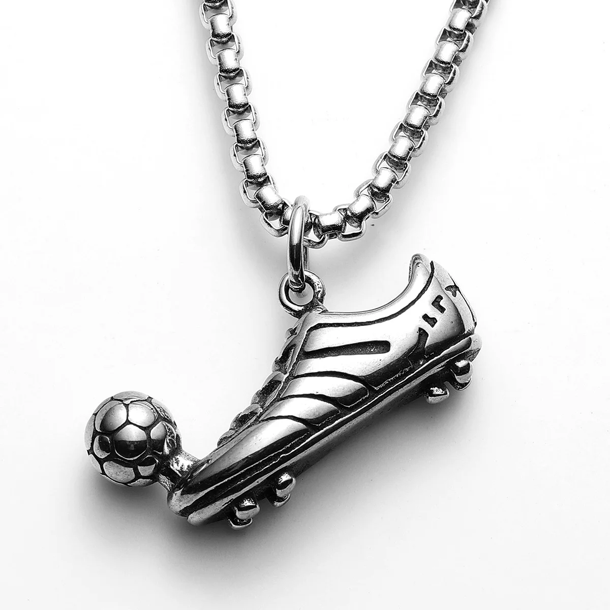 Sculpt Rings™ Soccer Cleat & Ball Pendant Necklace – Stainless Steel