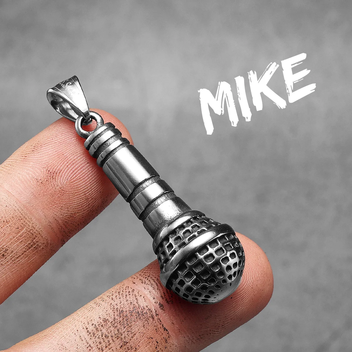 Sculpt Rings™ Microphone Pendant – Stainless Steel Necklace for Music Lovers
