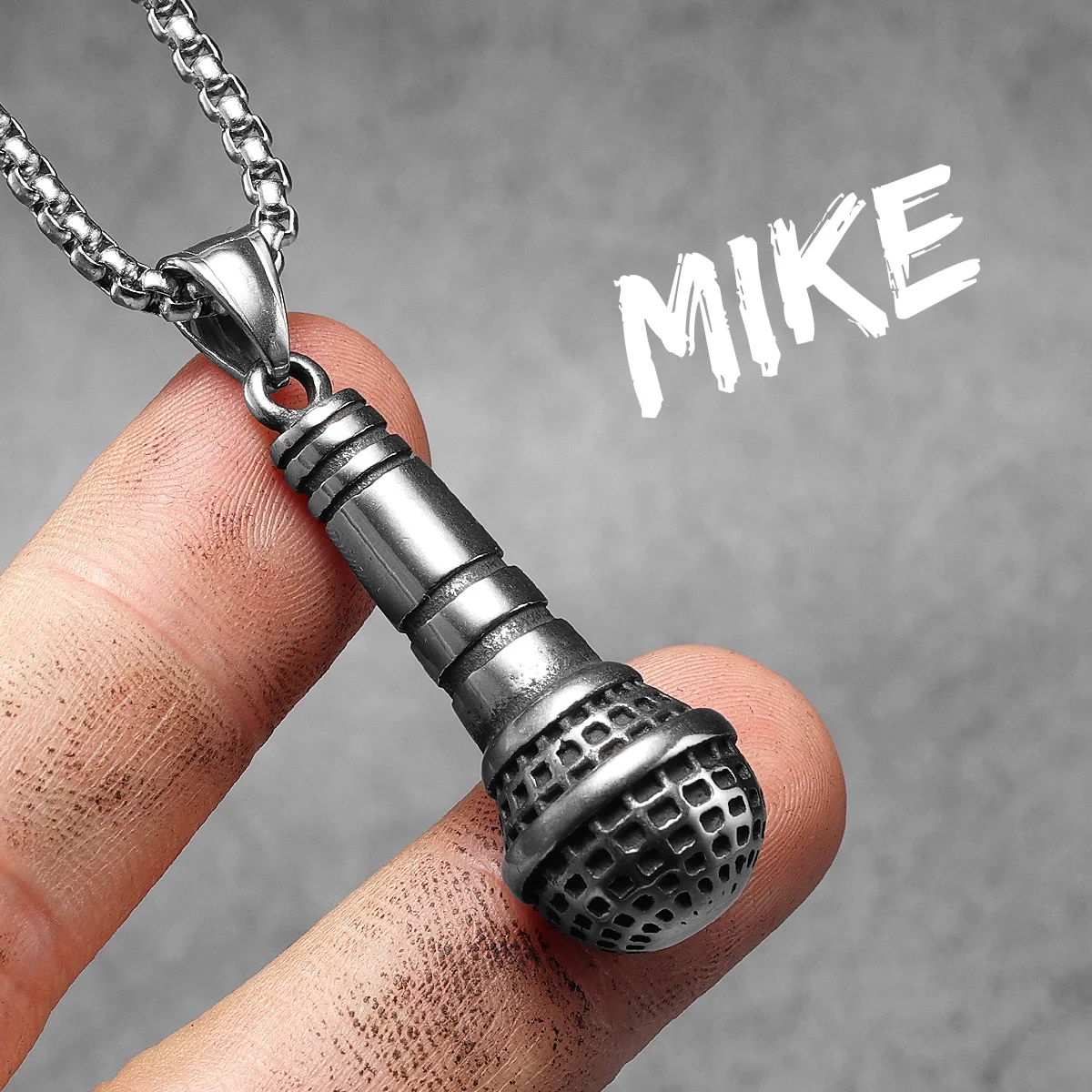 Sculpt Rings™ Microphone Pendant – Stainless Steel Necklace for Music Lovers