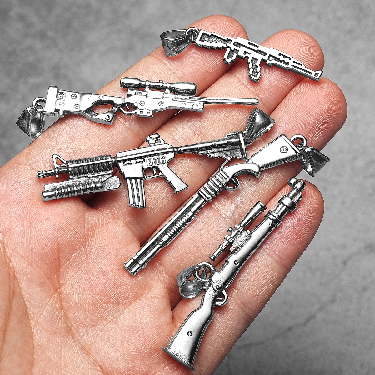 Sculpt Rings™ AWM Sniper Pendant – Stainless Steel Gun Necklace