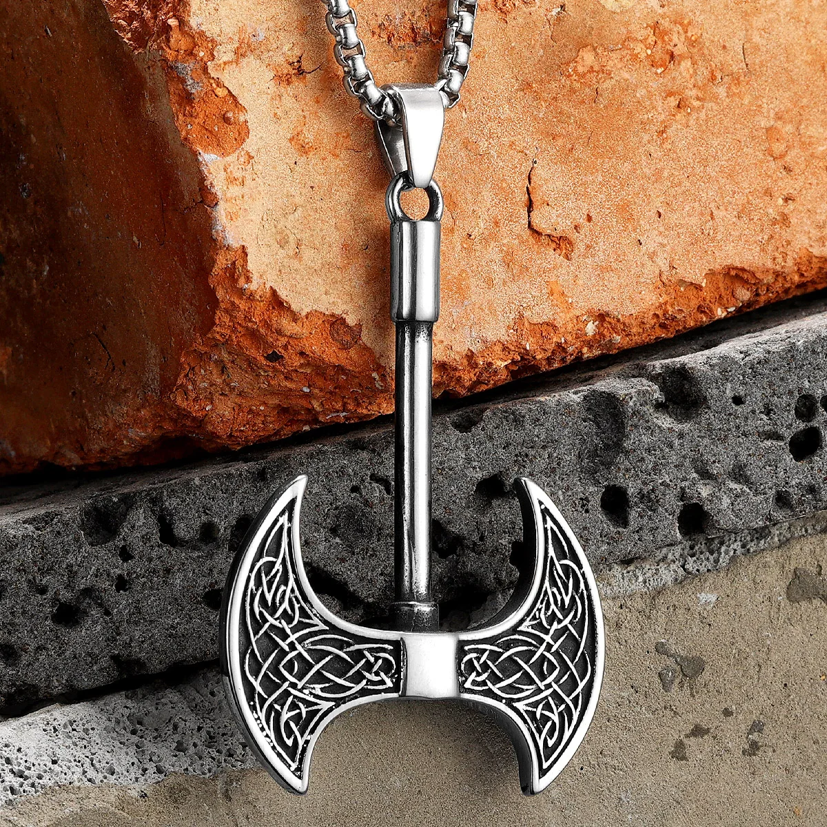 Sculpt Rings™ Viking Double Axe Pendant – Stainless Steel Norse Amulet