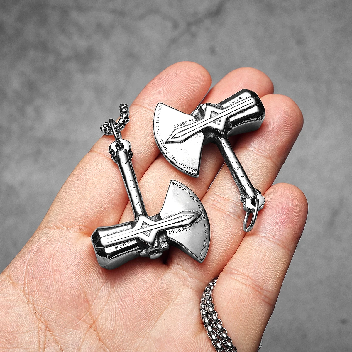 Sculpt Rings™ Power Axe Pendant – Stainless Steel Mythic Hammer Necklace