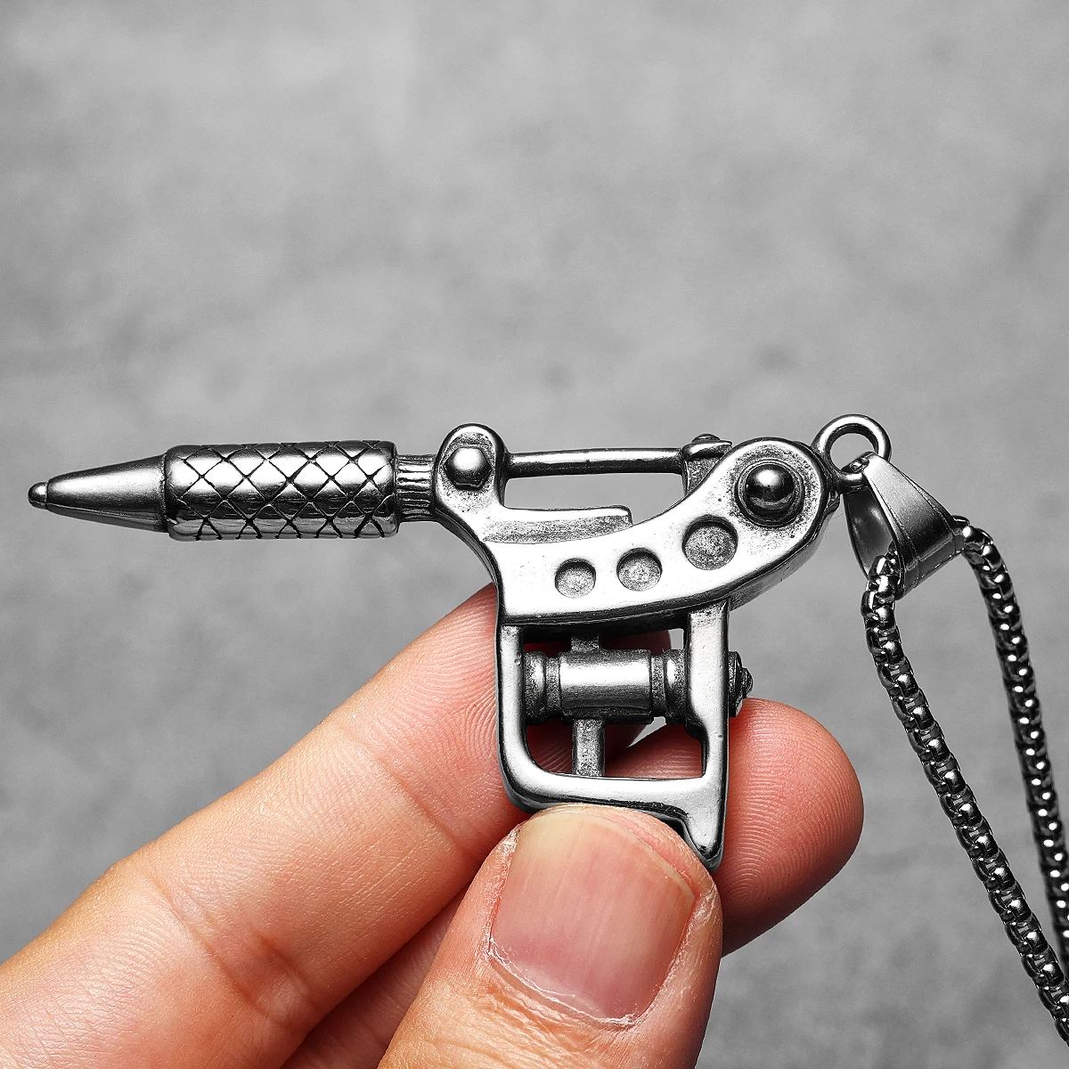 Sculpt Rings™ Tattoo Machine Pendant – Stainless Steel Artist Necklace