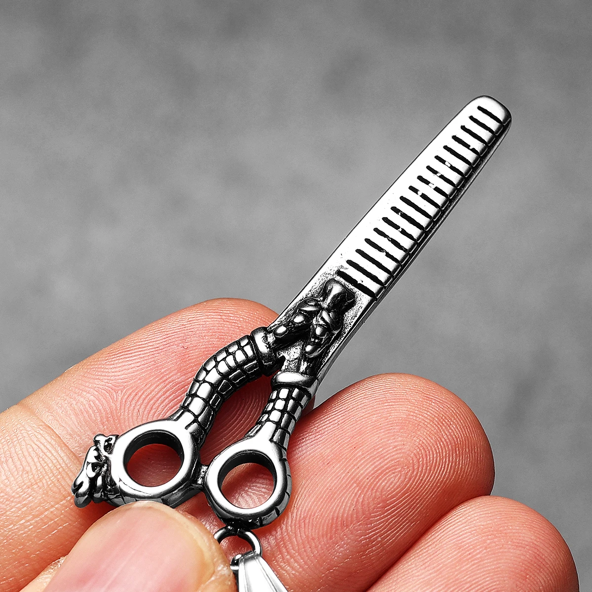 Sculpt Rings™ Dragon Barber Scissors Pendant Necklace Stainless Steel