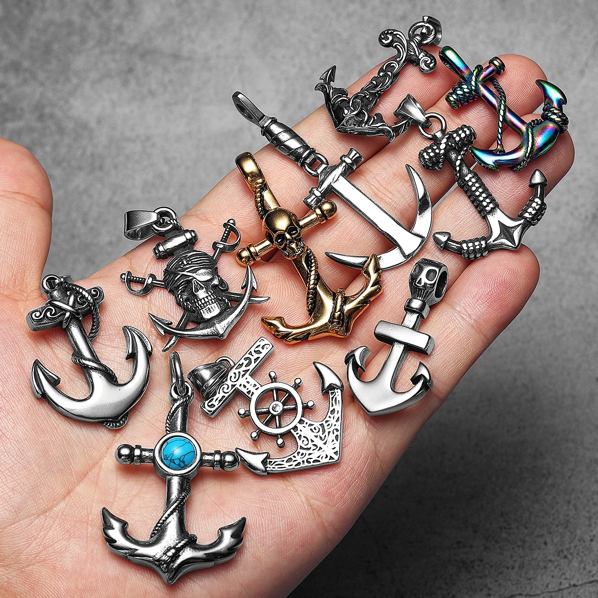 Sculpt Rings™ Anchor Amulet Pendant Necklace Stainless Steel Jewelry