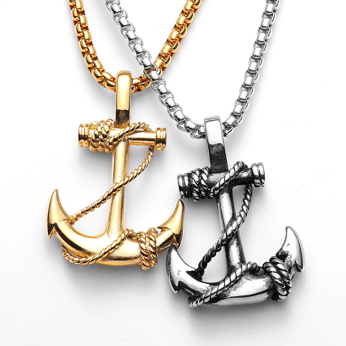 Sculpt Rings™ Anchor Amulet Pendant Necklace Stainless Steel Jewelry