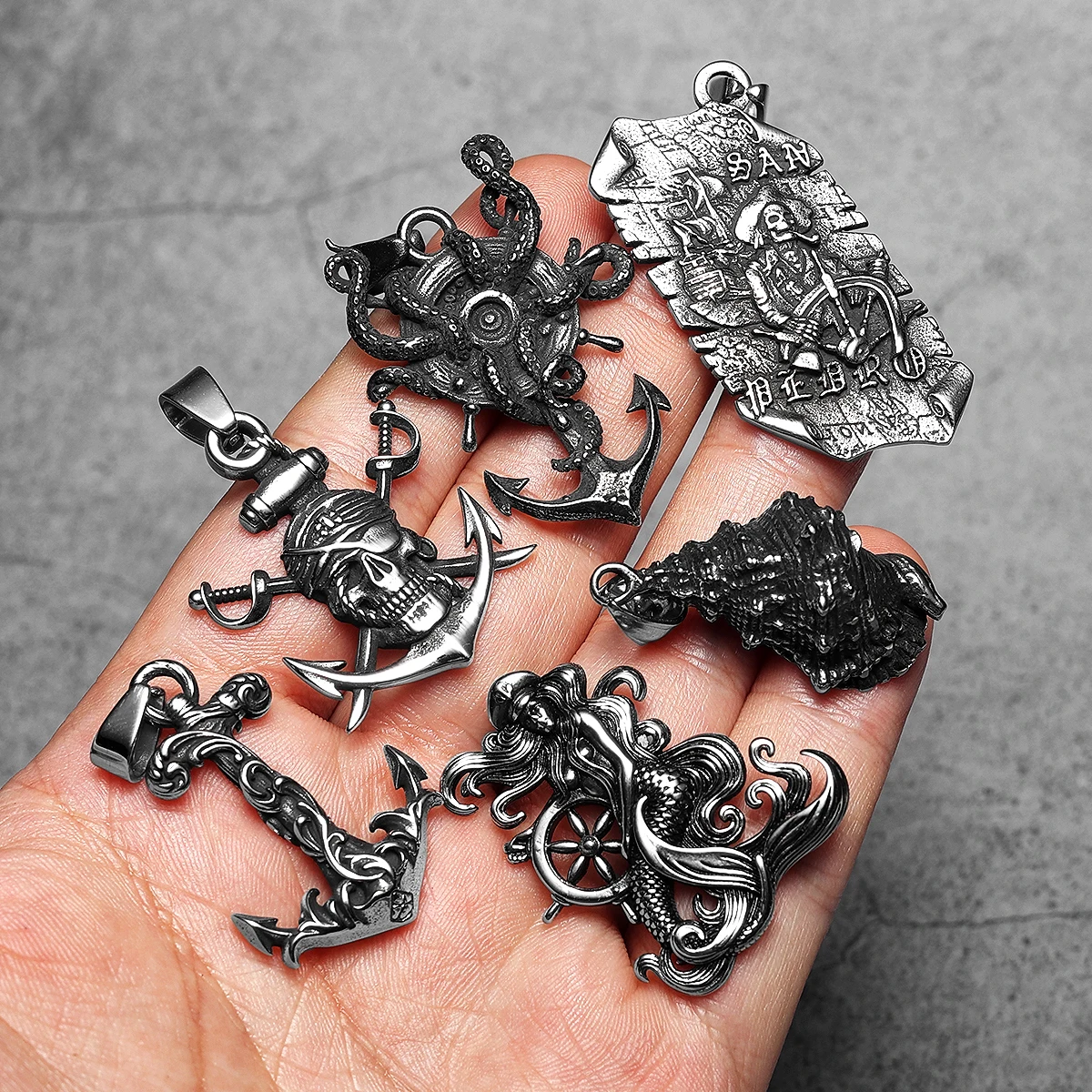 Sculpt Rings™ Mermaid Rudder Pendant Necklace Stainless Steel Jewelry