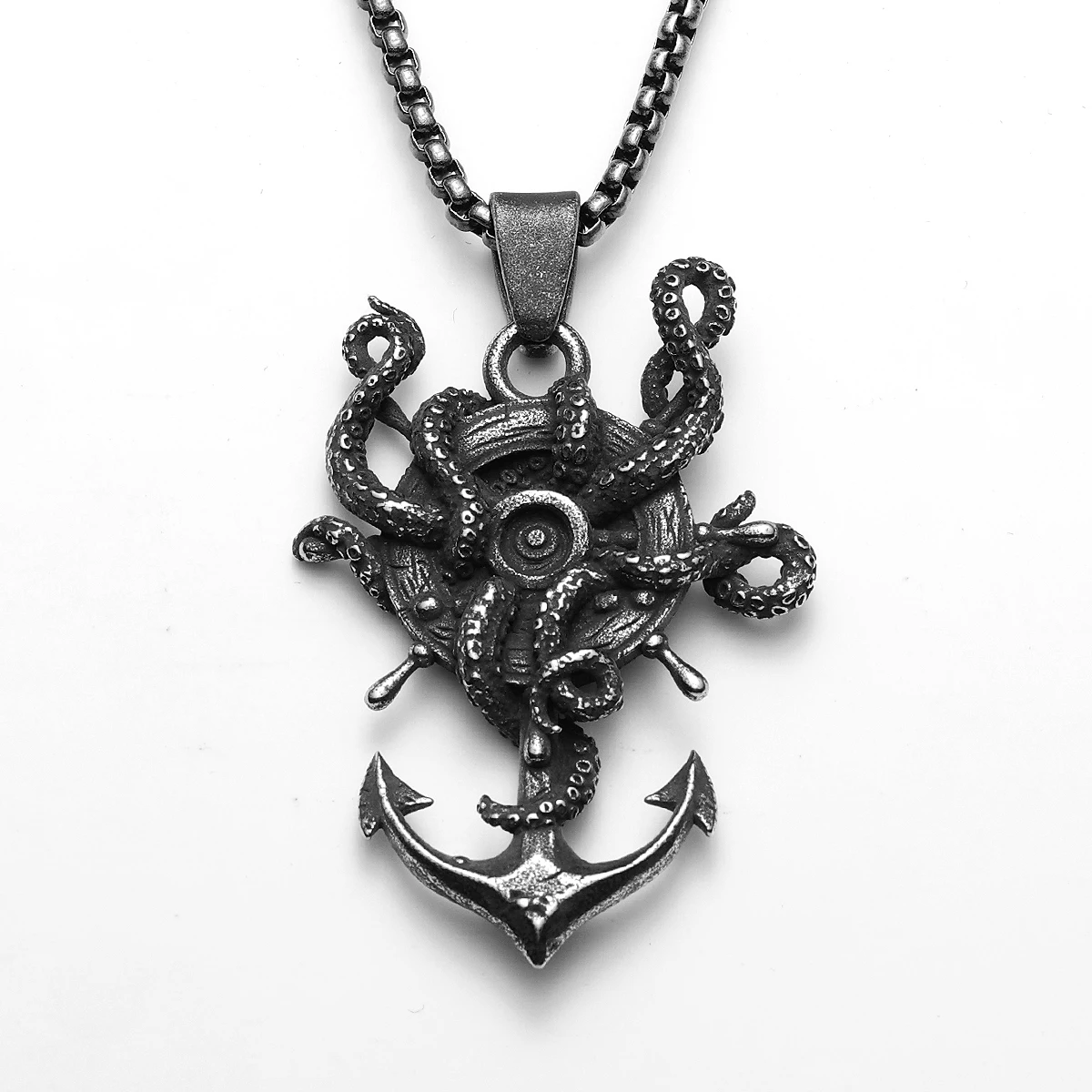 Sculpt Rings™ Vintage Octopus Anchor Stainless Steel Pendant Necklace