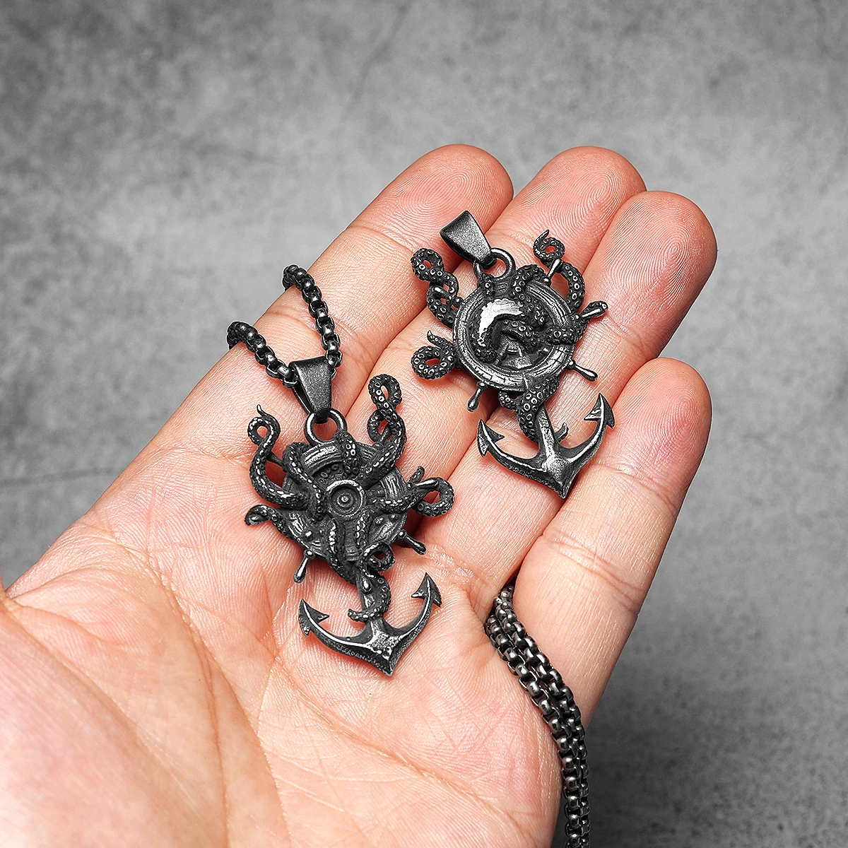 Sculpt Rings™ Vintage Octopus Anchor Stainless Steel Pendant Necklace