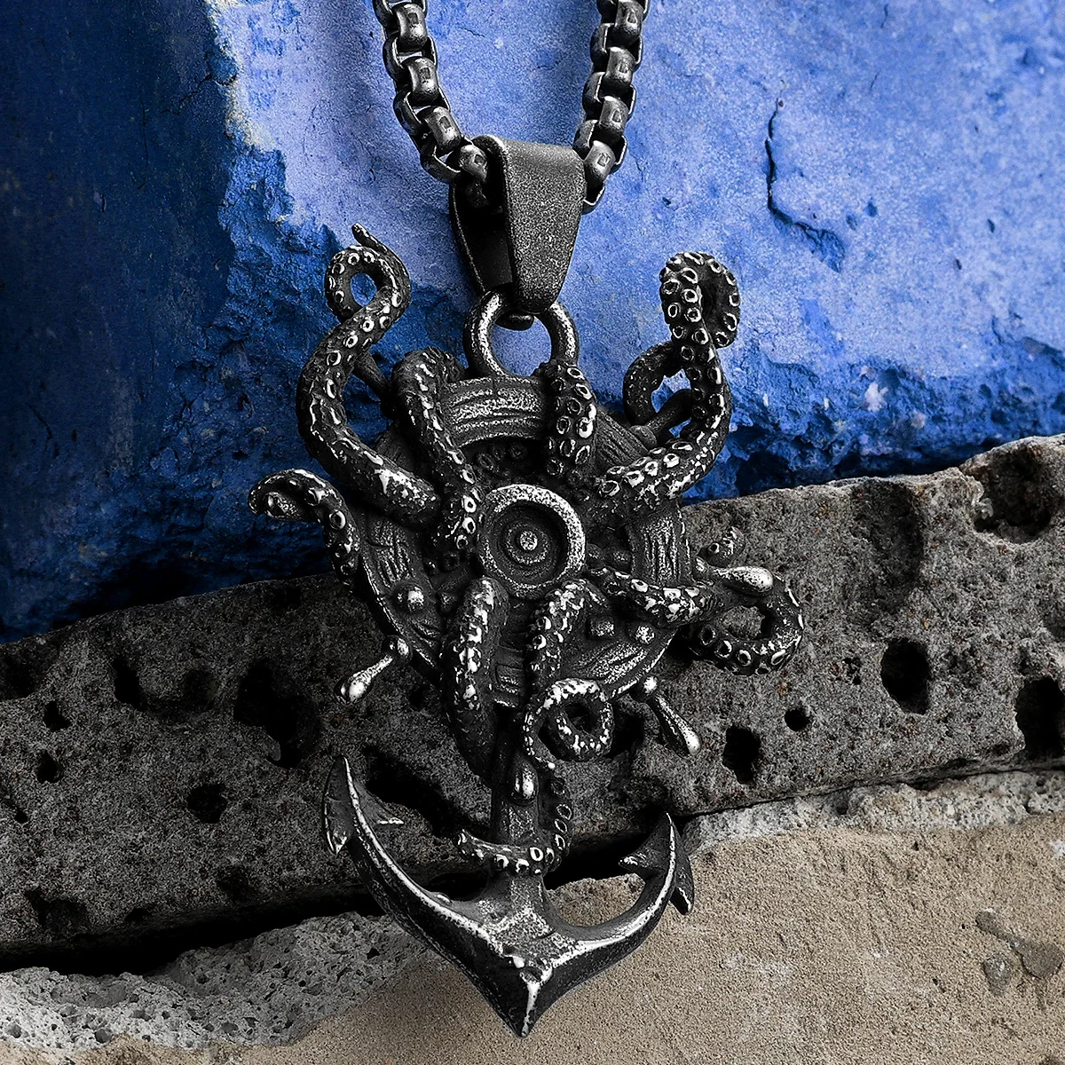 Sculpt Rings™ Vintage Octopus Anchor Stainless Steel Pendant Necklace