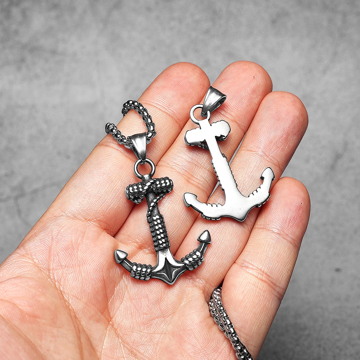 Sculpt Rings™ Vintage Stainless Steel Anchor Pendant for Men