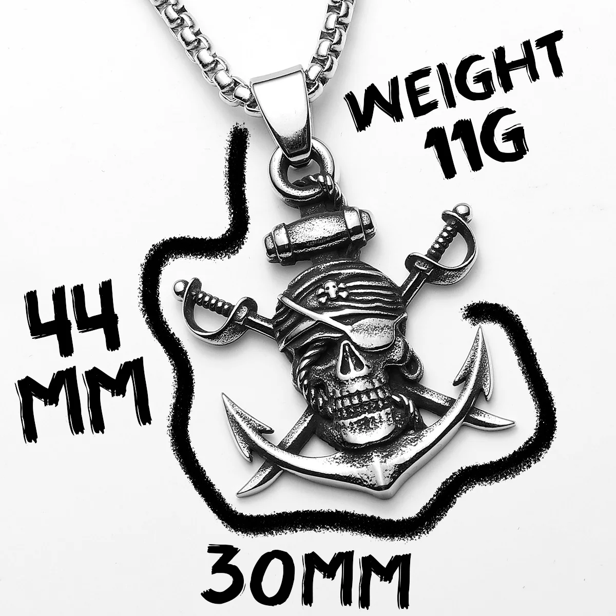 Pirate Skull Anchor Stainless Steel Jewelry Men Necklaces With Pendant for Male Women Punk Hip Hop Accessories Gifts Wholesale