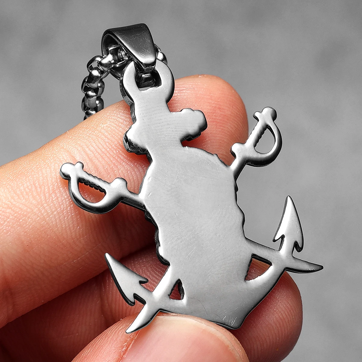 Pirate Skull Anchor Stainless Steel Jewelry Men Necklaces With Pendant for Male Women Punk Hip Hop Accessories Gifts Wholesale