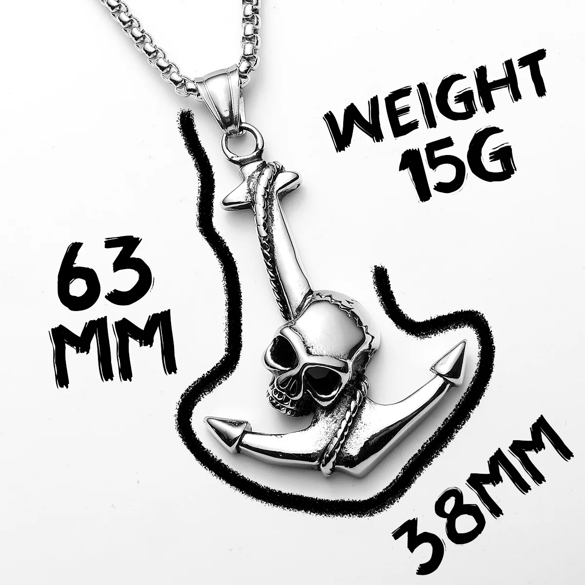 Sculpt Rings™ Skull Anchor Amulet Pendant – Bold Stainless Steel Necklace for Men
